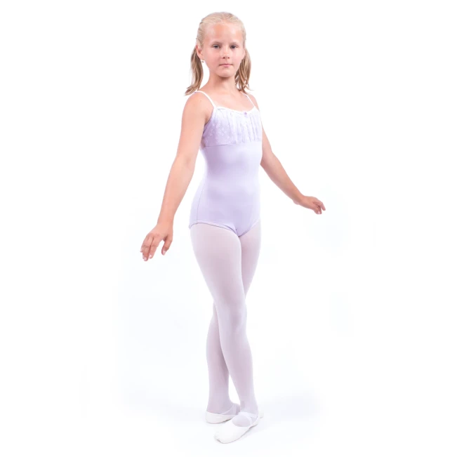 Capezio Daisy Cami Leotard, dres na tenká ramínka s krajkou Capezio Daisy Cami Leotard, dres na tenká ramínka s krajkou