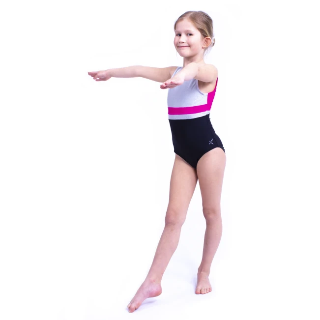 Capezio Stick the Landing Boat neck, dětský gymnastický dres bez rukávů Capezio Stick the Landing Boat neck, dětský gymnastický dres bez rukávů