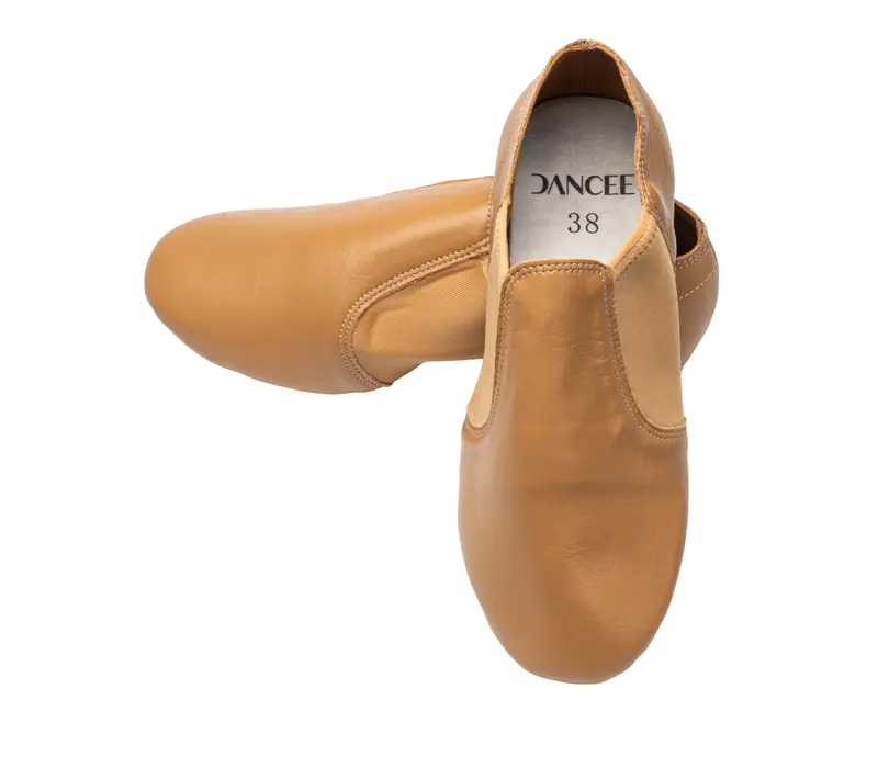Dancee jazz slip on, dámské jazzovky - Tělová - tan