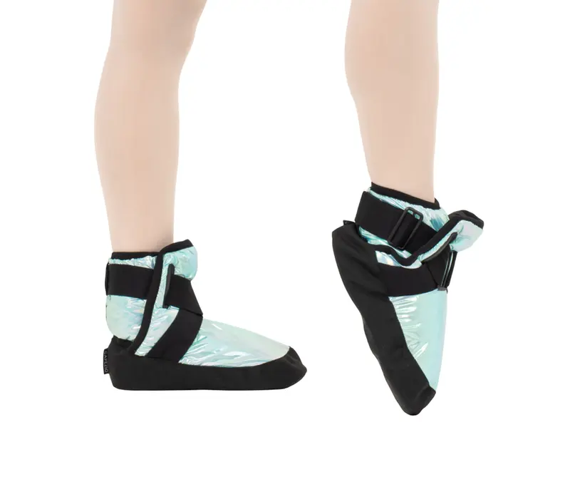 Capezio Glam Warmup Booties, dívčí obuv na zahřátí - Metalická pacific