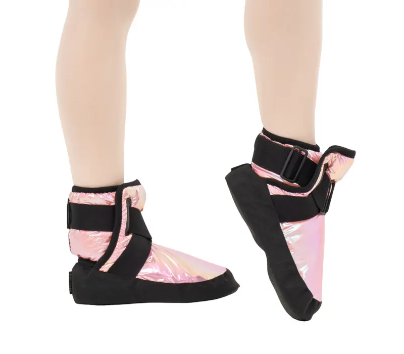 Capezio Glam Warmup Booties, dívčí obuv na zahřátí - Metlická světle růžová