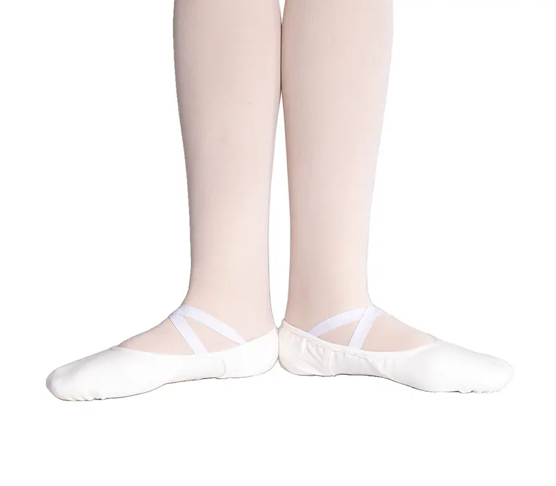 Dansez Vous Vanie, dětské elastické baletní cvičky - Bílá
