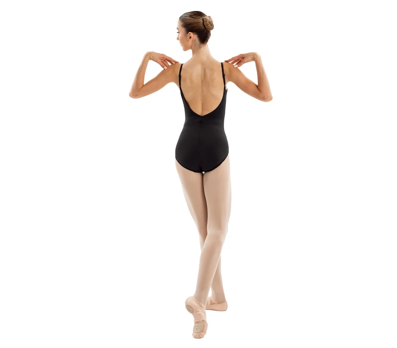 Capezio Essential Camisole leotard, dámský dres na tenká ramínka - Černá