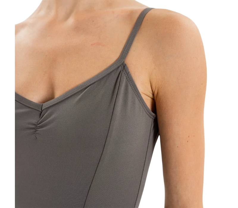 Capezio Essential Camisole leotard, dámský dres na tenká ramínka - Šedivá - grey