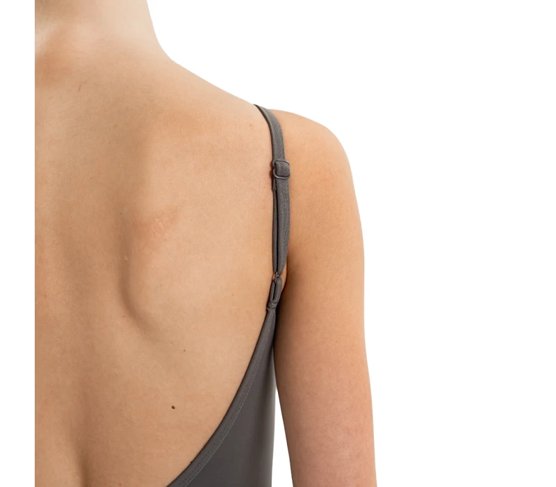 Capezio Essential Camisole leotard, dámský dres na tenká ramínka - Šedivá - grey