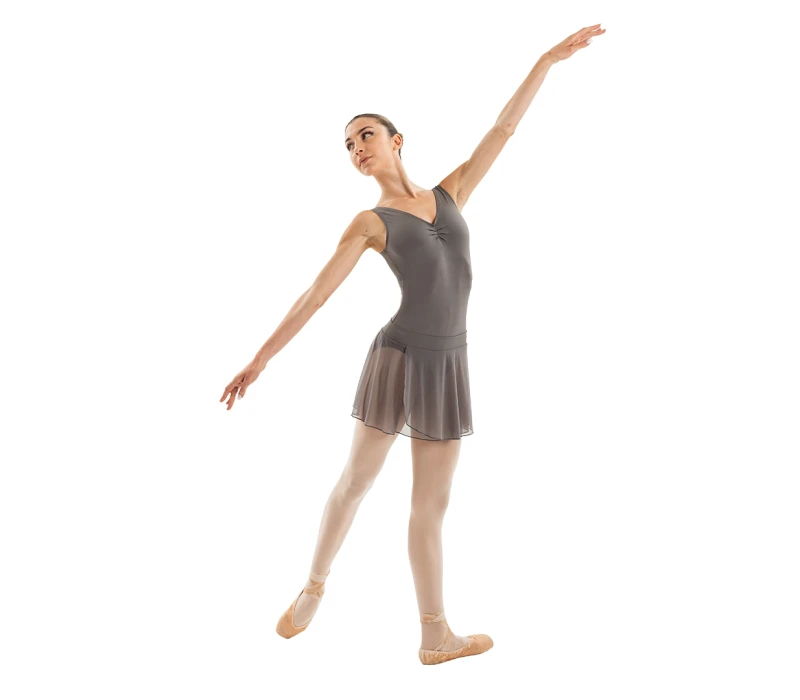 Capezio Essential Pull on Skirt, dámská sukně s elastickým pasem - Šedivá - grey