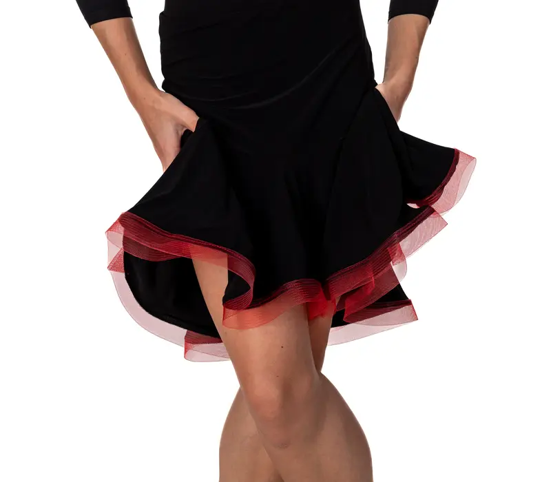 FSD dětská sukně na latino basic - Červeno/černá