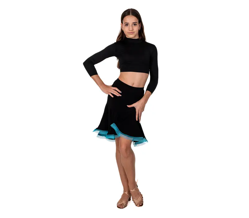 FSD dětská sukně na latino basic - Černo/modrá