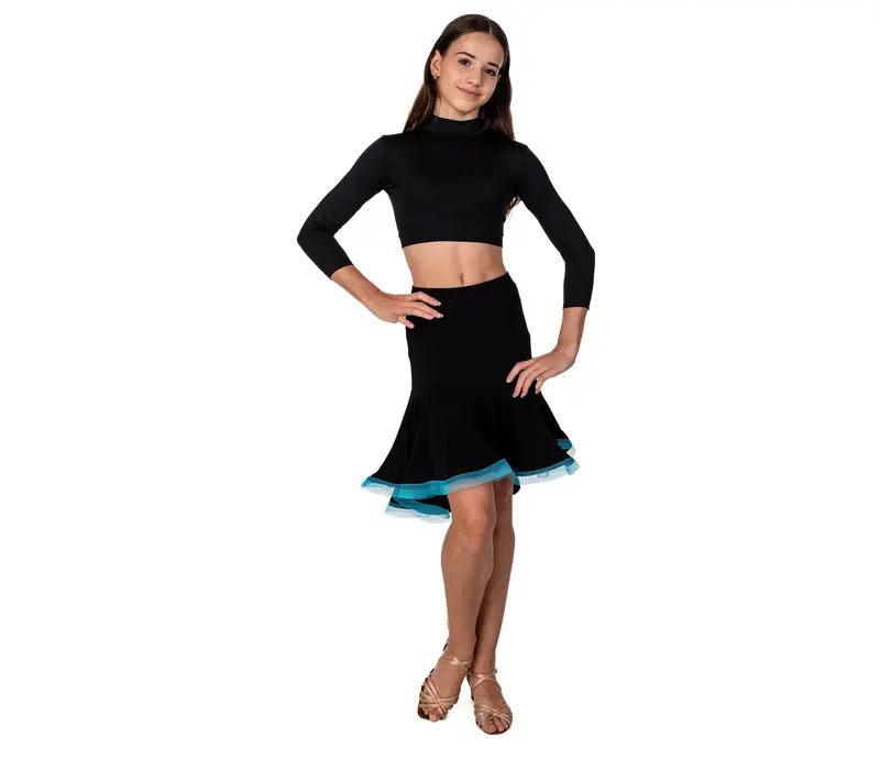 FSD dětská sukně na latino basic - Černo/modrá