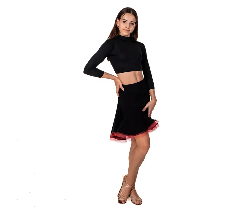 FSD dětská sukně na latino basic - Červeno/černá