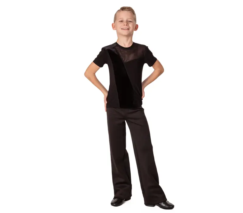 Chlapecké tričko na společenský tanec basic - Černá