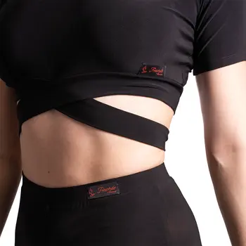 FSD Beny, dámský top s krátkým rukávem a s vázáním - Černá