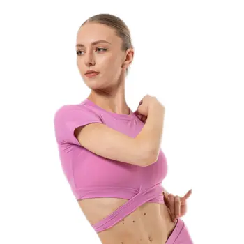 Benita, dámský top s krátkým rukávem a s vázáním