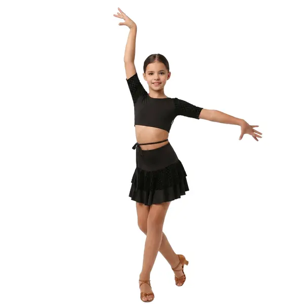 Grand Prix Iona Mini Noir, dívčí zavinovací top