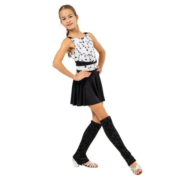 Intermezzo Prelux, třmenové pletené stulpny se stříbrnou nitkou na latinu