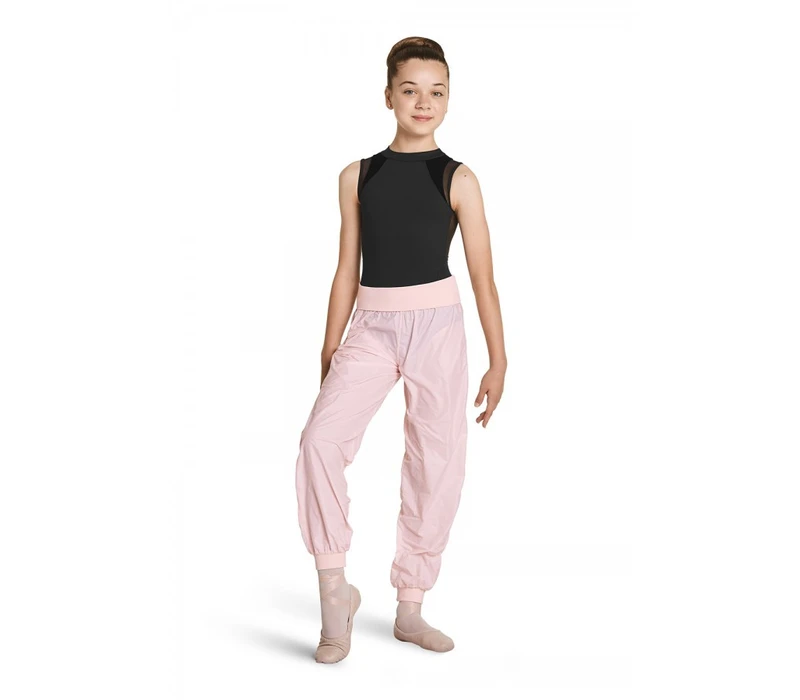 Mirella šusťákové kalhoty, na zahřátí pro děti - Růžová - light pink