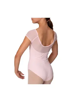 Mirella M411C Soft mesh cap sleeve Leotard, dětský baletní dres