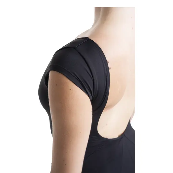 Mirella Black cap sleeve leotard, dámský dres