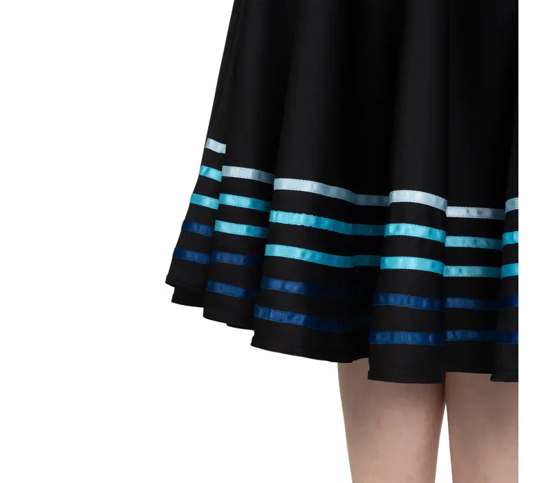 Sansha Constanza L0804P, charakterová sukně - Černo/světle modrá Sansha