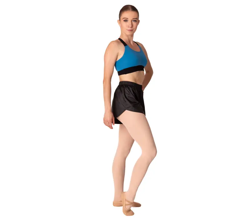Bloch Leos velvet crop top, top pro dámy - Černo/modrá peacock GP 