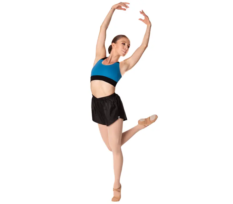 Bloch Leos velvet crop top, top pro dámy - Černo/modrá peacock GP 