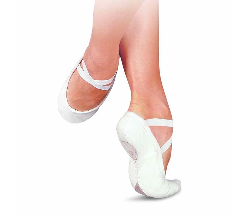 Sansha Pro, plátěné baletní cvičky  - Bílá
