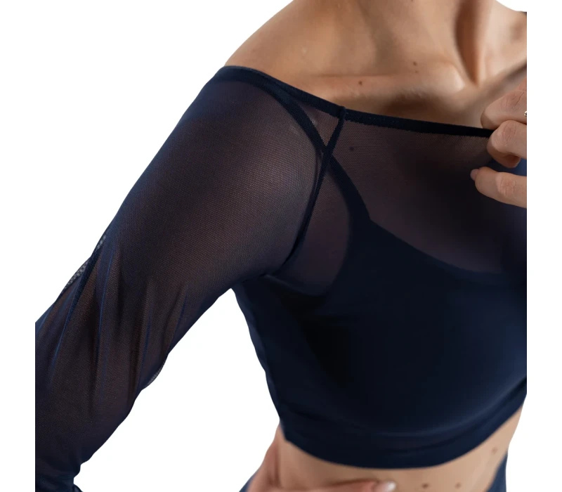 So Danca Anala, dámský síťovaný top - Modrá - navy