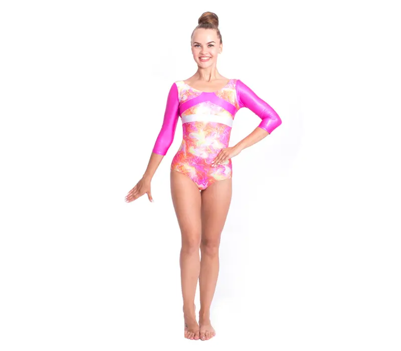 Capezio Gymnastics Arch Back, gymnastický dres pro ženy - Capezio Laser světle růžová