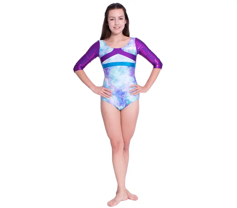 Capezio Gymnastics Arch Back, gymnastický dres pro ženy - Capezio Laser svetle modrá