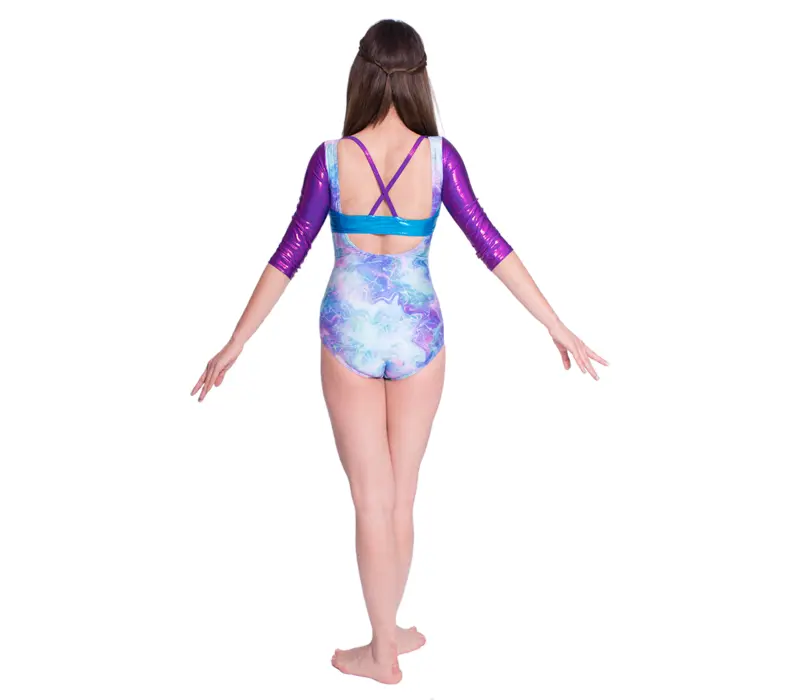 Capezio Gymnastics Arch Back, gymnastický dres pro ženy - Capezio Laser svetle modrá