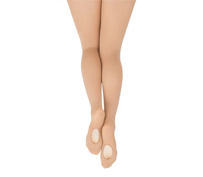 Capezio ultra soft transition tights 1816C, konvertibilní punčocháče pro děti - Tělová světle Capezio