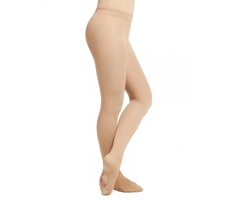 Capezio ultra soft transition tights, konvertibilní punčocháče pro děti - Tělová světle Capezio