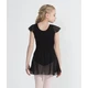 Capezio flutter sleeve dress, dres se sukní - Černá