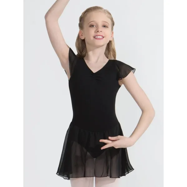 Capezio flutter sleeve dress, dres se sukní