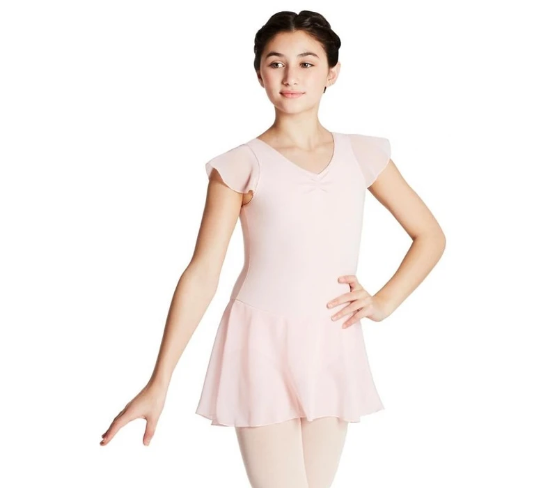 Capezio flutter sleeve dress, dres se sukní - Růžová Capezio