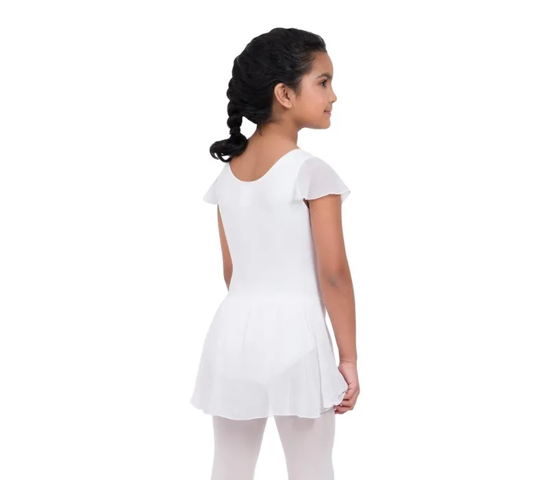 Capezio flutter sleeve dress, dres se sukní - Bílá