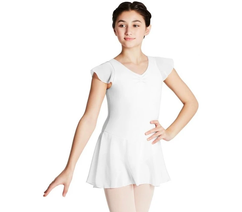 Capezio flutter sleeve dress, dres se sukní - Bílá