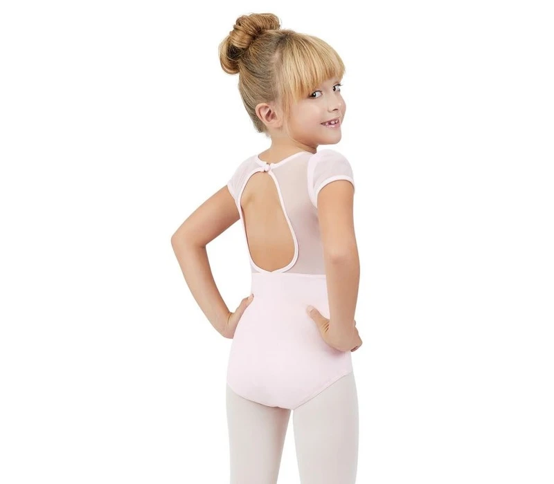 Capezio puff sleeve keyhole back leotards, dětský dres - Růžová Capezio