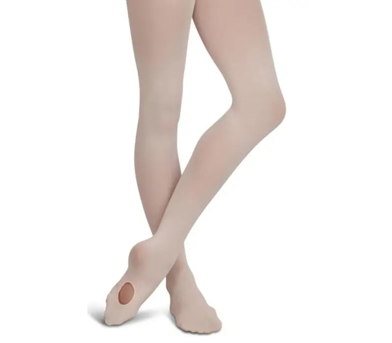 Capezio ultra soft transition tights, konvertibilní punčocháče pro děti - Porcelánová Capezio