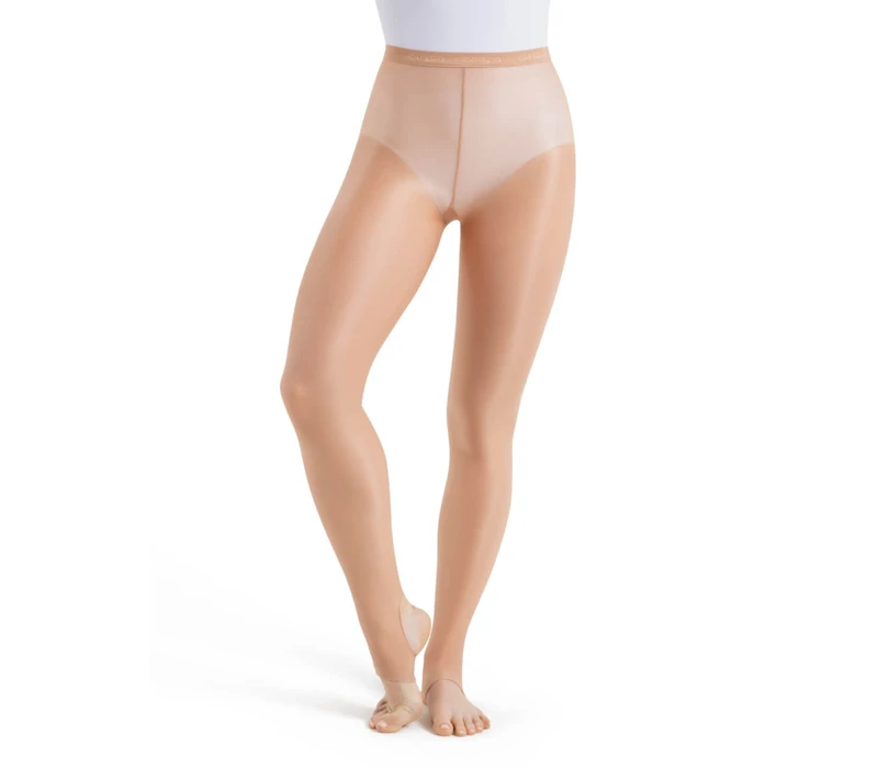 Capezio ultra shimmery, lesklé třmenové punčocháče - Light toast Capezio