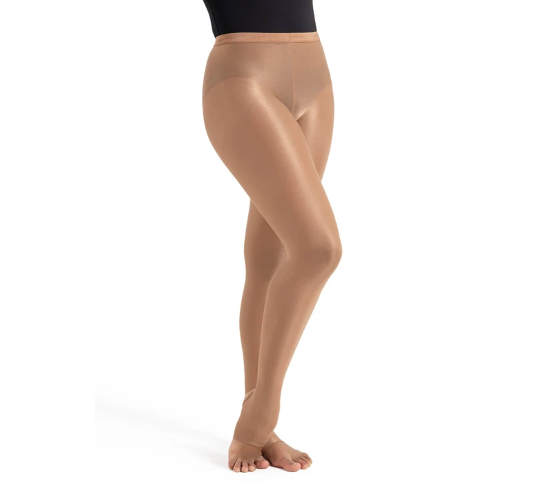 Capezio ultra shimmery, lesklé třmenové punčocháče - Toast Capezio