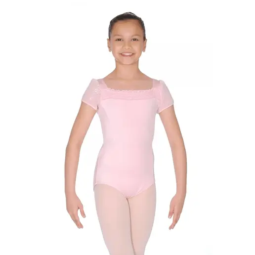 Capezio puff sleeve Leotard, dresík s třpytivými rukávky