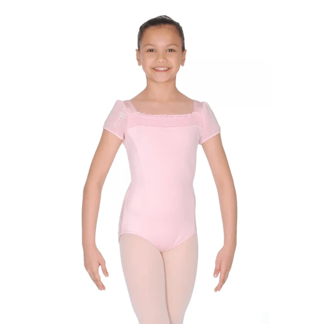 Capezio puff sleeve Leotard, dresík s třpytivými rukávky Capezio puff sleeve Leotard, dresík s třpytivými rukávky