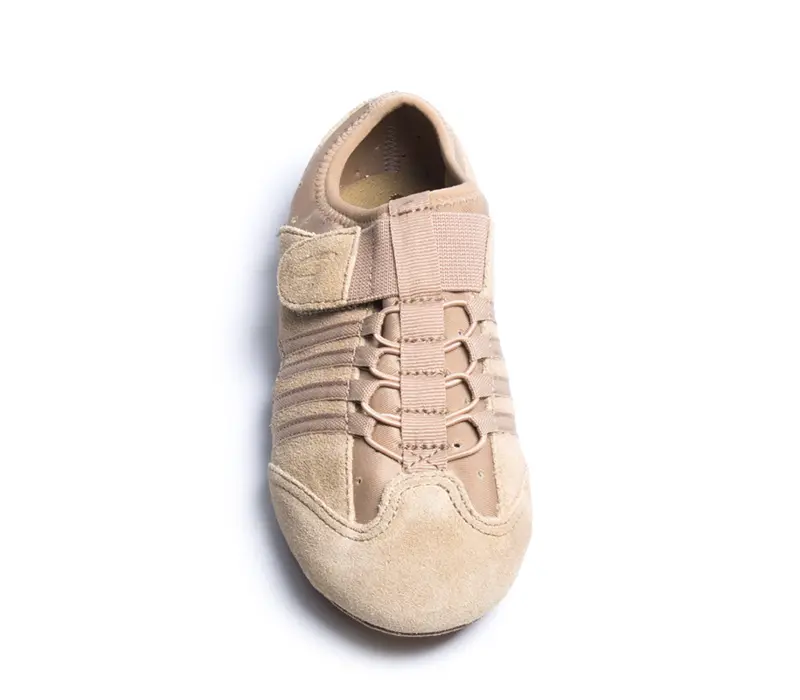Capezio Jag, dámské jazzovky se semišovou podrážkou  - Hnědá caramel Capezio