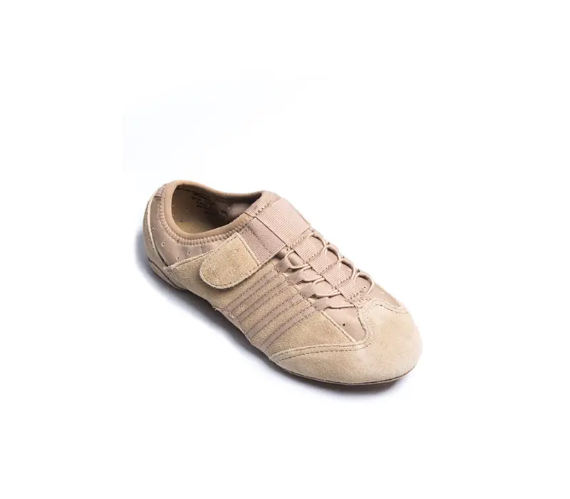 Capezio Jag, dámské jazzovky se semišovou podrážkou  - Hnědá caramel Capezio