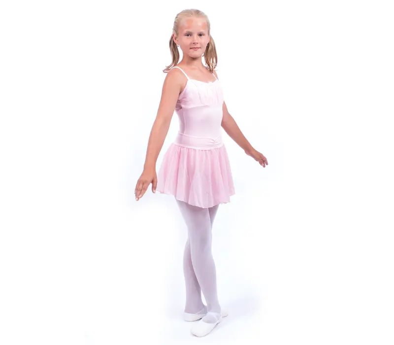 Capezio, dres na tenká ramínka s krajkou - Růžová - light pink