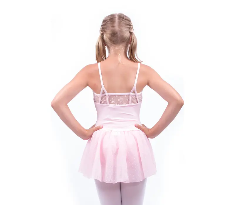 Capezio, dres na tenká ramínka s krajkou - Růžová - light pink