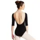 Capezio boatneck 3/4 sleeve Leotard, baletní dres - Černá