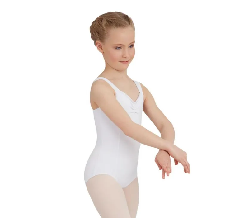 Capezio Leotard, dětský dres na široká ramínka  - Bílá